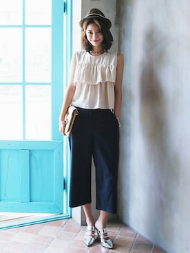 「DHOLIC（ディーホリック）のアイテム（帽子）」を使った、ディーホリックさん（レディース・164cm）の夏コーディネート