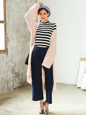 「ロングカーディガン」｜ディーホリックさん（レディース・166cm）の秋コーディネート