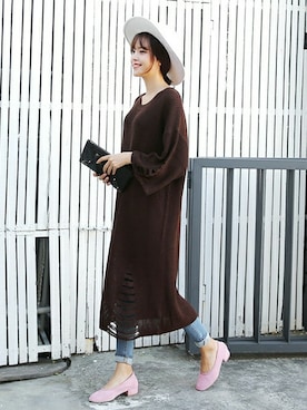 「DHOLIC（ディーホリック）のアイテム（パンプス）」を使った、ディーホリックさん（レディース・166cm）の秋コーディネート