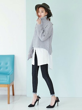 「インディゴデニム」｜ディーホリックさん（レディース・166cm）の秋コーディネート