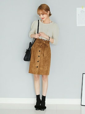 「クロップド丈」｜ディーホリックさん（レディース・160cm）の秋コーディネート