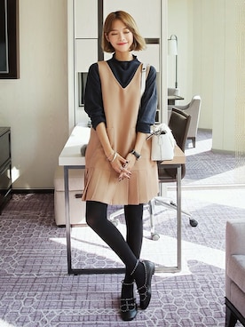 「プリーツ」｜ディーホリックさん（レディース・162cm）の秋コーディネート