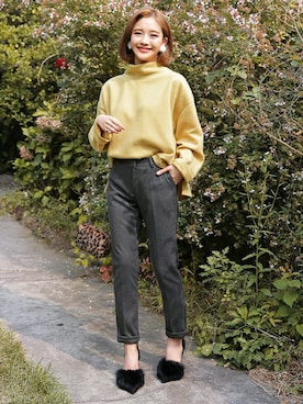 「DHOLIC（ディーホリック）のアイテム（ピアス（両耳用））」を使った、ディーホリックさん（レディース・159cm）の秋コーディネート