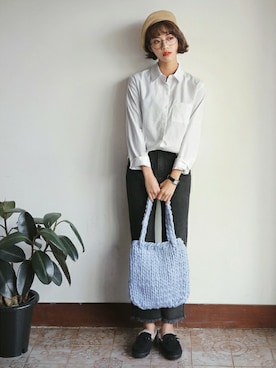 「DHOLIC（ディーホリック）のアイテム（モカシン/デッキシューズ）」を使った、ディーホリックさん（レディース・162cm）の秋コーディネート