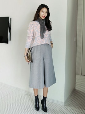 「アンゴラニット」｜ディーホリックさん（レディース・169cm）の秋コーディネート