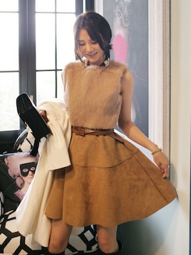 「Aラインワンピース」｜ディーホリックさん（レディース・163cm）の秋コーディネート