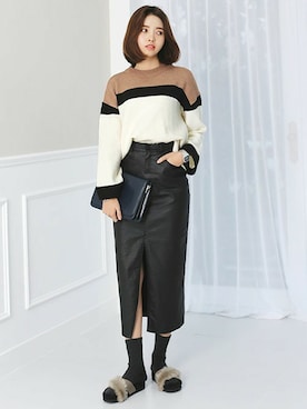 「DHOLIC（ディーホリック）のアイテム（スカート）」を使った、ディーホリックさん（レディース・166cm）の秋コーディネート