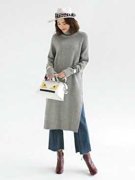 「DHOLIC（ディーホリック）の新作10％OFF（Tシャツ/カットソー）」を使った、ディーホリックさん（レディース・166cm）の秋コーディネート