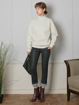 「DHOLIC（ディーホリック）のアイテム（トートバッグ）」を使った、ディーホリックさん（レディース・162cm）の冬コーディネート