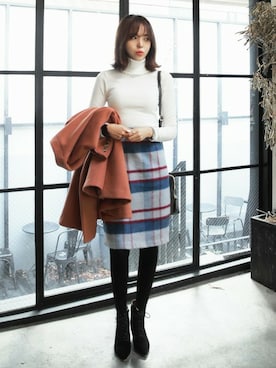 「DHOLIC（ディーホリック）のアイテム（Tシャツ/カットソー）」を使った、ディーホリックさん（レディース・166cm）の冬コーディネート