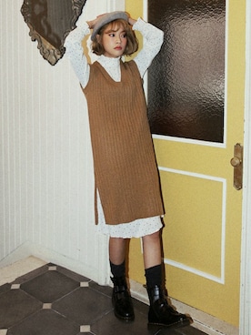 「DHOLIC（ディーホリック）のアイテム（ワンピース/ドレス）」を使った、ディーホリックさん（レディース・165cm）の冬コーディネート