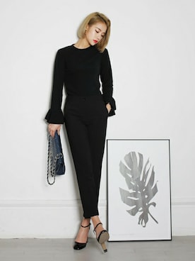 「DHOLIC（ディーホリック）のアイテム（スラックス）」を使った、ディーホリックさん（レディース・165cm）の冬コーディネート