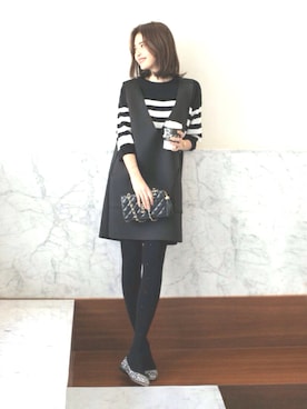 「Vネック」｜ディーホリックさん（レディース・166cm）の冬コーディネート