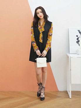 「DHOLIC（ディーホリック）の新作10％OFF（Tシャツ/カットソー）」を使った、ディーホリックさん（レディース・166cm）の春コーディネート