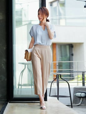 「coordinate」｜「アイテム（スラックス）」を使った、ディーホリックさん（レディース・163cm）の夏コーディネート