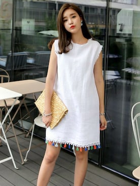 「DHOLIC（ディーホリック）の新作10％OFF（Tシャツ/カットソー）」を使った、ディーホリックさん（レディース・162cm）の夏コーディネート