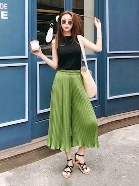 「DHOLIC（ディーホリック）の新作10％OFF（Tシャツ/カットソー）」を使った、ディーホリックさん（レディース・166cm）の夏コーディネート