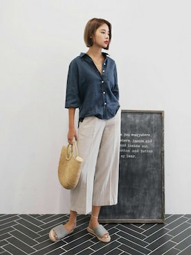 「DHOLIC（ディーホリック）のアイテム（パンツ）」を使った、ディーホリックさん（レディース・165cm）の夏コーディネート