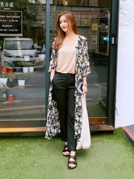 「coordinate」｜「アイテム（スラックス）」を使った、ディーホリックさん（レディース・166cm）の夏コーディネート