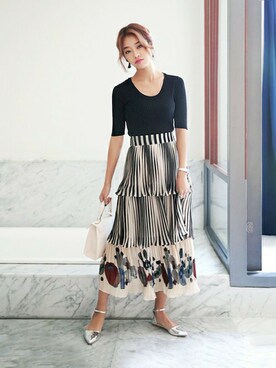 「DHOLIC（ディーホリック）のアイテム（シューズ）」を使った、ディーホリックさん（レディース・165cm）の夏コーディネート