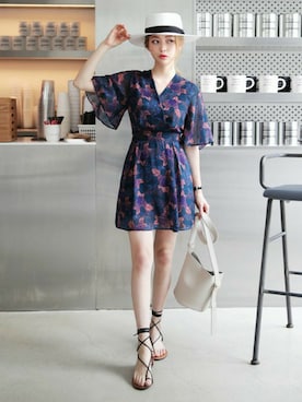 「DHOLIC（ディーホリック）のアイテム（バッグ）」を使った、ディーホリックさん（レディース・159cm）の夏コーディネート