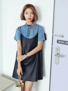 「ミニワンピ」｜ディーホリックさん（レディース・165cm）の夏コーディネート