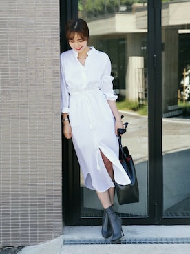 「coordinate」｜「アイテム（シャツワンピース）」を使った、ディーホリックさん（レディース・166cm）の秋コーディネート