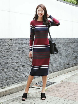 「DHOLIC（ディーホリック）の新作10％OFF（Tシャツ/カットソー）」を使った、ディーホリックさん（レディース・169cm）の秋コーディネート