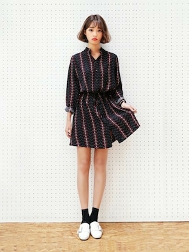 「DHOLIC（ディーホリック）のアイテム（ワンピース/ドレス）」を使った、ディーホリックさん（レディース・165cm）の秋コーディネート