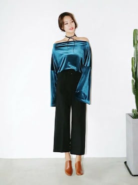 「coordinate」｜「アイテム（スラックス）」を使った、ディーホリックさん（レディース・169cm）の秋コーディネート