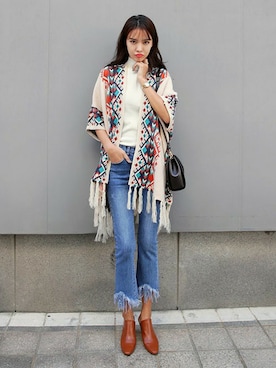 「DHOLIC（ディーホリック）の新作10％OFF（Tシャツ/カットソー）」を使った、ディーホリックさん（レディース・169cm）の秋コーディネート