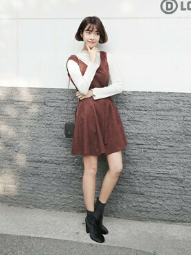 「DHOLIC（ディーホリック）のアイテム（ワンピース/ドレス）」を使った、ディーホリックさん（レディース・165cm）の秋コーディネート