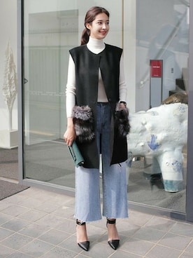 「DHOLIC（ディーホリック）のアイテム（その他アウター）」を使った、ディーホリックさん（レディース・169cm）の秋コーディネート