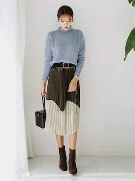 「DHOLIC（ディーホリック）のアイテム（Tシャツ/カットソー）」を使った、ディーホリックさん（レディース・169cm）の秋コーディネート