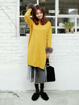 「DHOLIC（ディーホリック）のアイテム（その他シューズ）」を使った、ディーホリックさん（レディース・169cm）の秋コーディネート