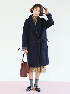 「DHOLIC（ディーホリック）の新作10％OFF（Tシャツ/カットソー）」を使った、ディーホリックさん（レディース・165cm）の秋コーディネート