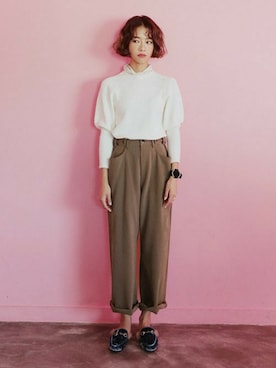 「DHOLIC（ディーホリック）の新作10％OFF（Tシャツ/カットソー）」を使った、ディーホリックさん（レディース・165cm）の秋コーディネート