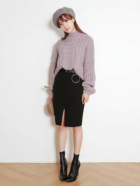 「DHOLIC（ディーホリック）のアイテム（Tシャツ/カットソー）」を使った、ディーホリックさん（レディース・165cm）の秋コーディネート