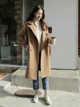 「DHOLIC（ディーホリック）のアイテム（その他アウター）」を使った、ディーホリックさん（レディース・169cm）の冬コーディネート