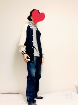 「OSHKOSH（オシュコシュ）のアイテム（スタジャン）」を使った、taichiさん（メンズ・175cm）の冬コーディネート