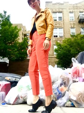 「DIEPPA RESTREPO（ディエッパ レストレポ）のアイテム（シューズ）」を使った、Jacki Huntingtonさん（レディース・173cm）の秋コーディネート