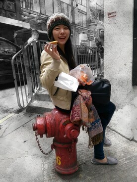 「アイテム（その他シューズ、グレー系）」を使った、viiiさん（レディース・158cm）の冬コーディネート