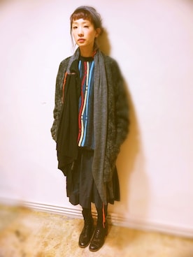 「Rie Miller（リエミラー）のアイテム（ヘアバンド）」を使った、sakkiさん（レディース・160cm）の冬コーディネート