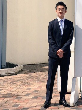 「アイテム（スーツパンツ）」を使った、まえしゅんさん（メンズ・176cm・10代）の春コーディネート