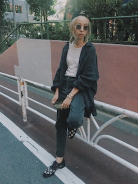 「Marc by Marc Jacobs（マークバイマークジェイコブス）のアイテム（ニット/セーター）」を使った、金子 渚さん（レディース・165cm）の秋コーディネート