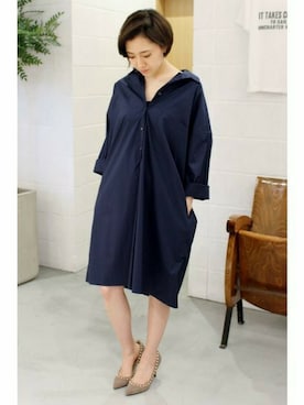 「アイテム（シャツワンピース）」を使った、mikuさん（レディース・159cm）の夏コーディネート