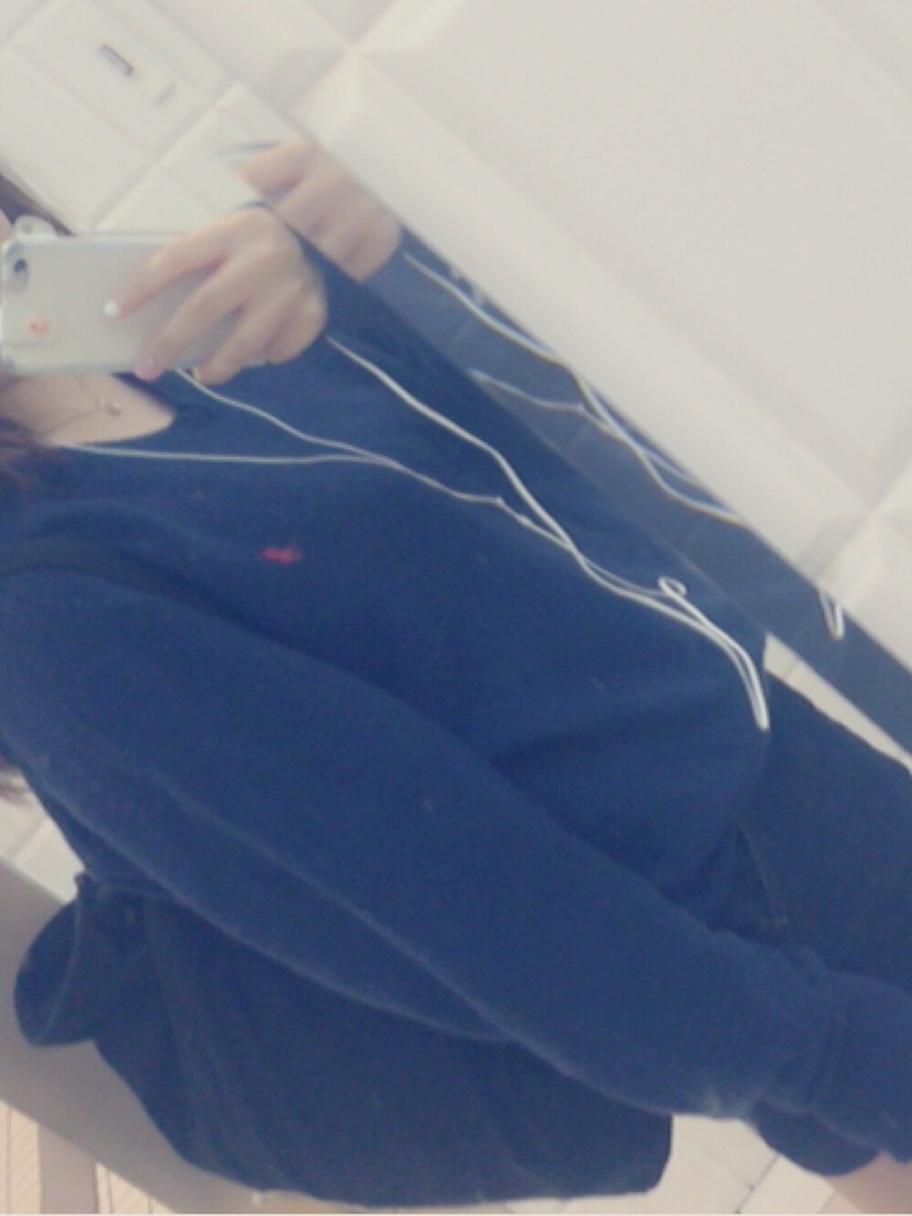 「RALPH LAURENのアイテム（ニット/セーター、ブルー系）」を使った、shellymayさん（レディース・162cm）の秋コーディネートの1枚目の写真