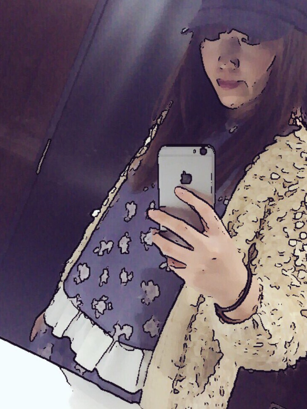 「meのアイテム（キャスケット、ブルー系）」を使った、shellymayさん（レディース・162cm）の冬コーディネートの1枚目の写真