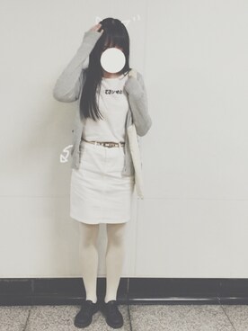 「OLD NAVY（オールドネイビー）のアイテム（スカート、ホワイト系）」を使った、Flower.Jさん（レディース・166cm）の秋コーディネート