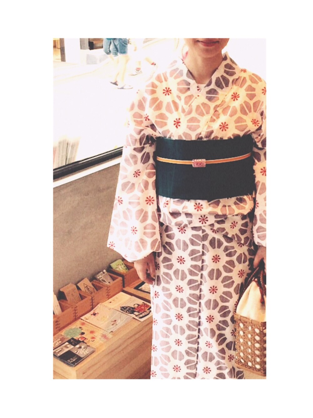 「浴衣、大塚呉服店、京都」｜「大塚呉服店のアイテム（浴衣、グレー系）」を使った、yukihoさん（レディース・151cm）の夏コーディネートの1枚目の写真